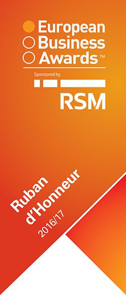 2016/ 2017: European Bussiness Awards: Ruban d’Honneur, one of the 10 most innovative companies in Europe.