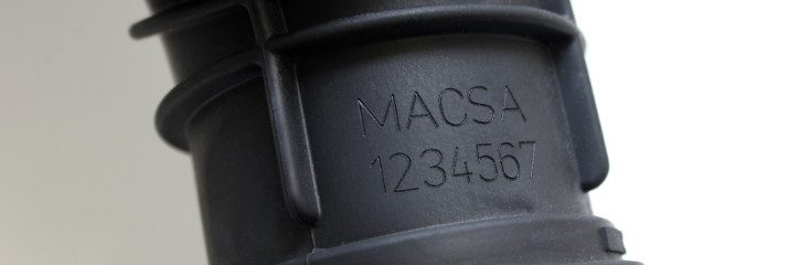 Marking in rubber tube for automotive use