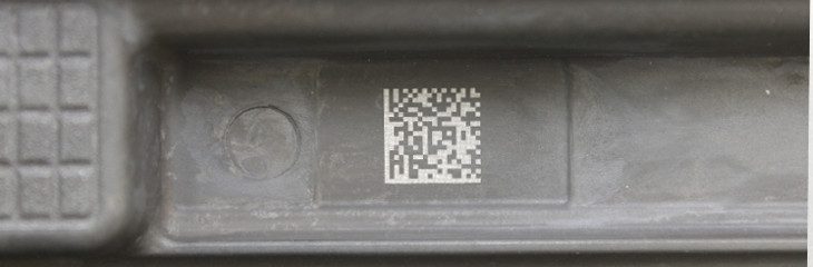 Marcaje de un datamatrix sobre pieza de aluminio