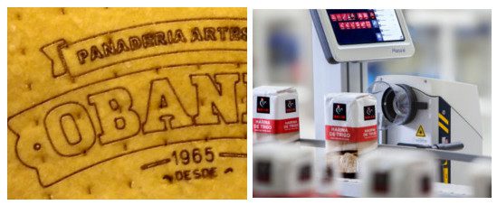 Laser marking directly onto bread