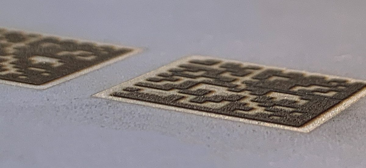 Laser engraving of datamatrix on steel