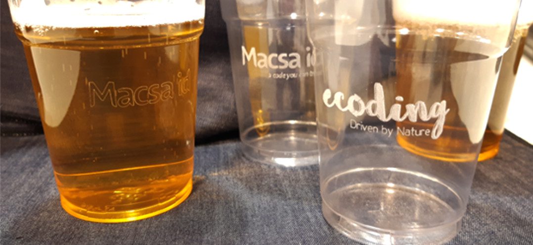 Laser marking on PET cups
