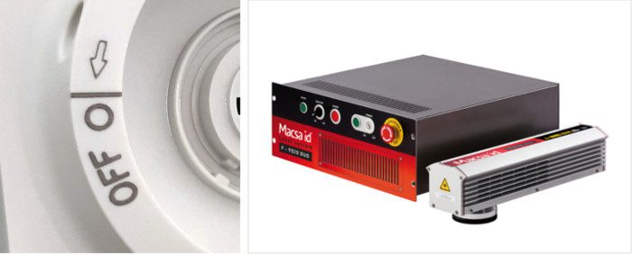 Laser Marking At Two Heights On A Plastic Switch Macsa Id