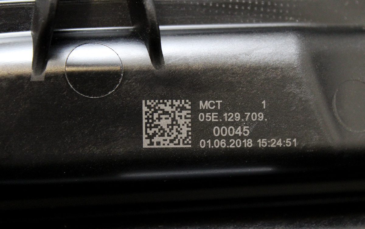 Datamatrix laser marking on automotive components