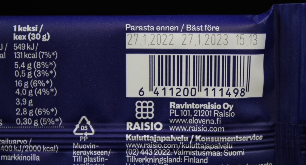 Laser coding on food film Laser coding on food film