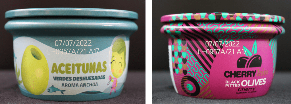 Laser marking on metal packaging for food