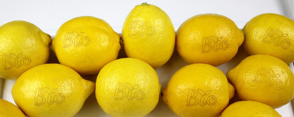 codificación laser limones laser marking on fruit