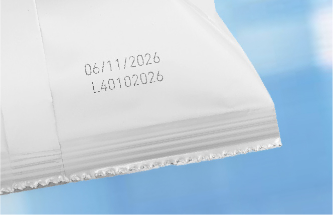 ilumiflex uv laser coder printing qr code and date on flexible packaging